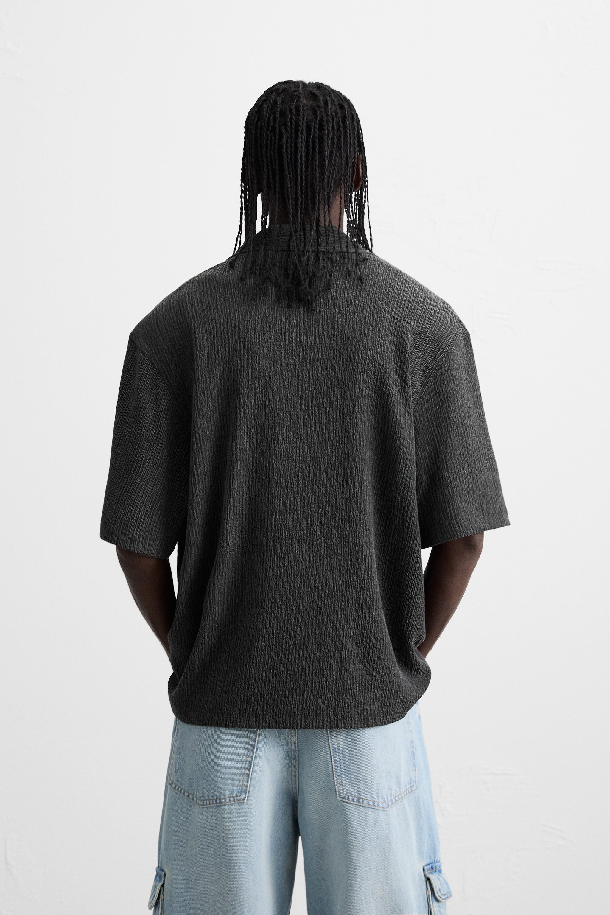 WRINKLED EFFECT TEXTURED SHIRT